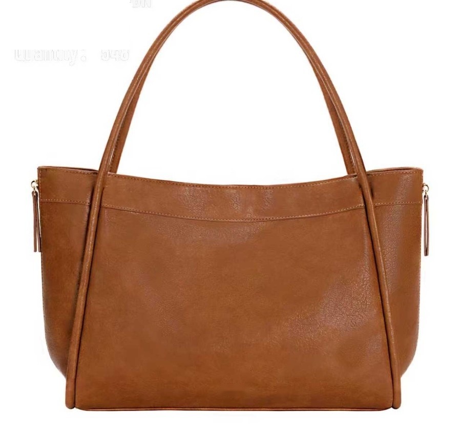 Slouch tote bag in cognac